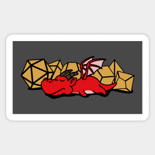 Sleeping Dragon with Polyhedral Dice Set TRPG Tabletop RPG Gaming Addict Sticker